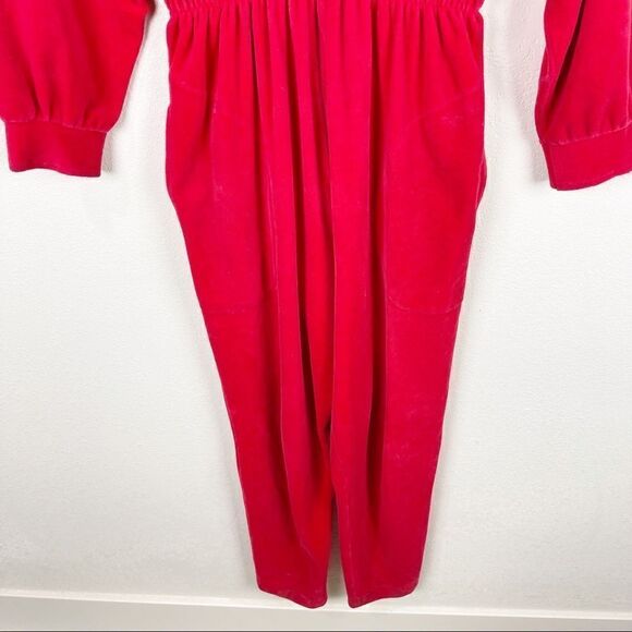 Saks Fifth Avenue Red Velvet Jumpsuit Gold XS - Picture 2 of 14